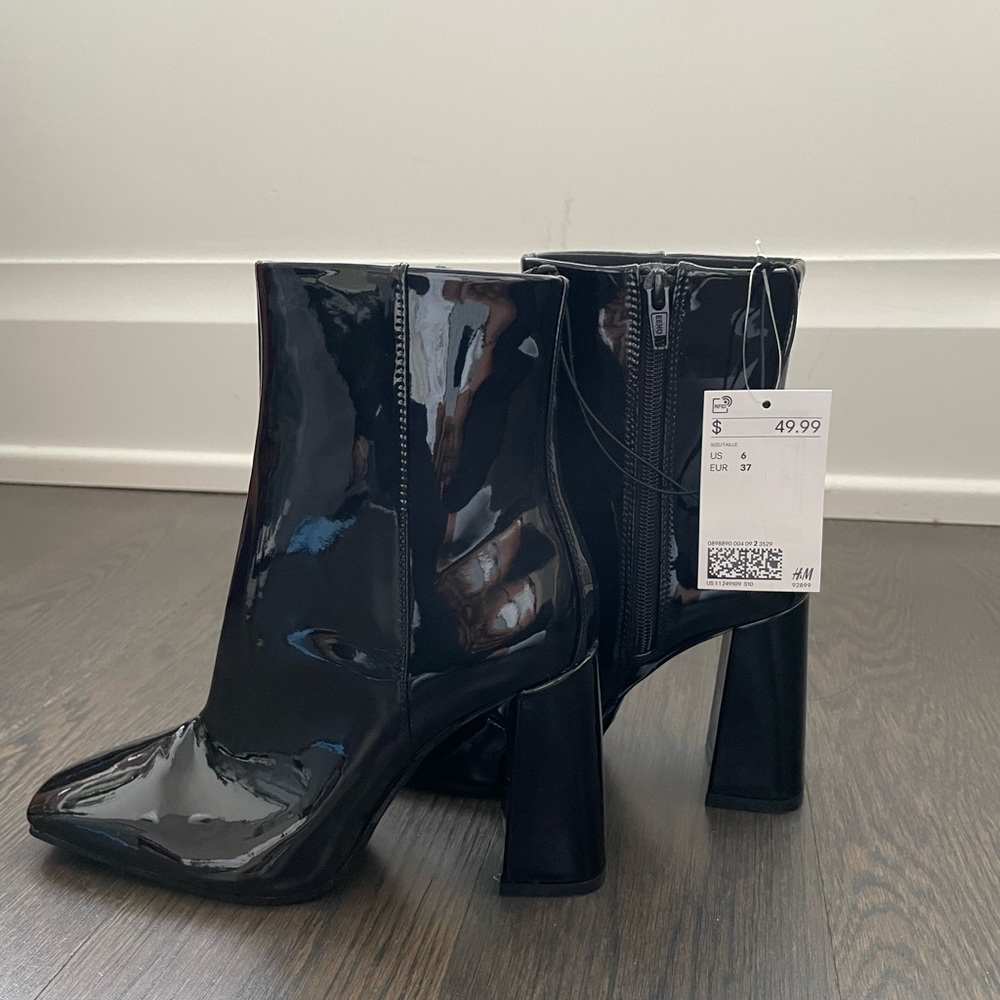 Black patent H&M Booties